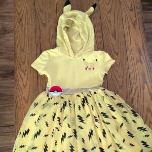 Pokemon Yellow Pikachu Kids Casual Dress
